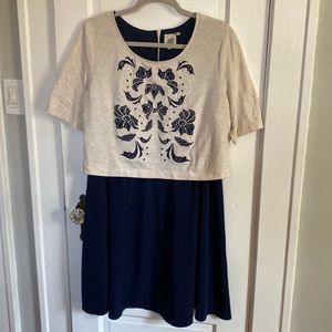 Lilka for Anthropologie Mixed Media Dress